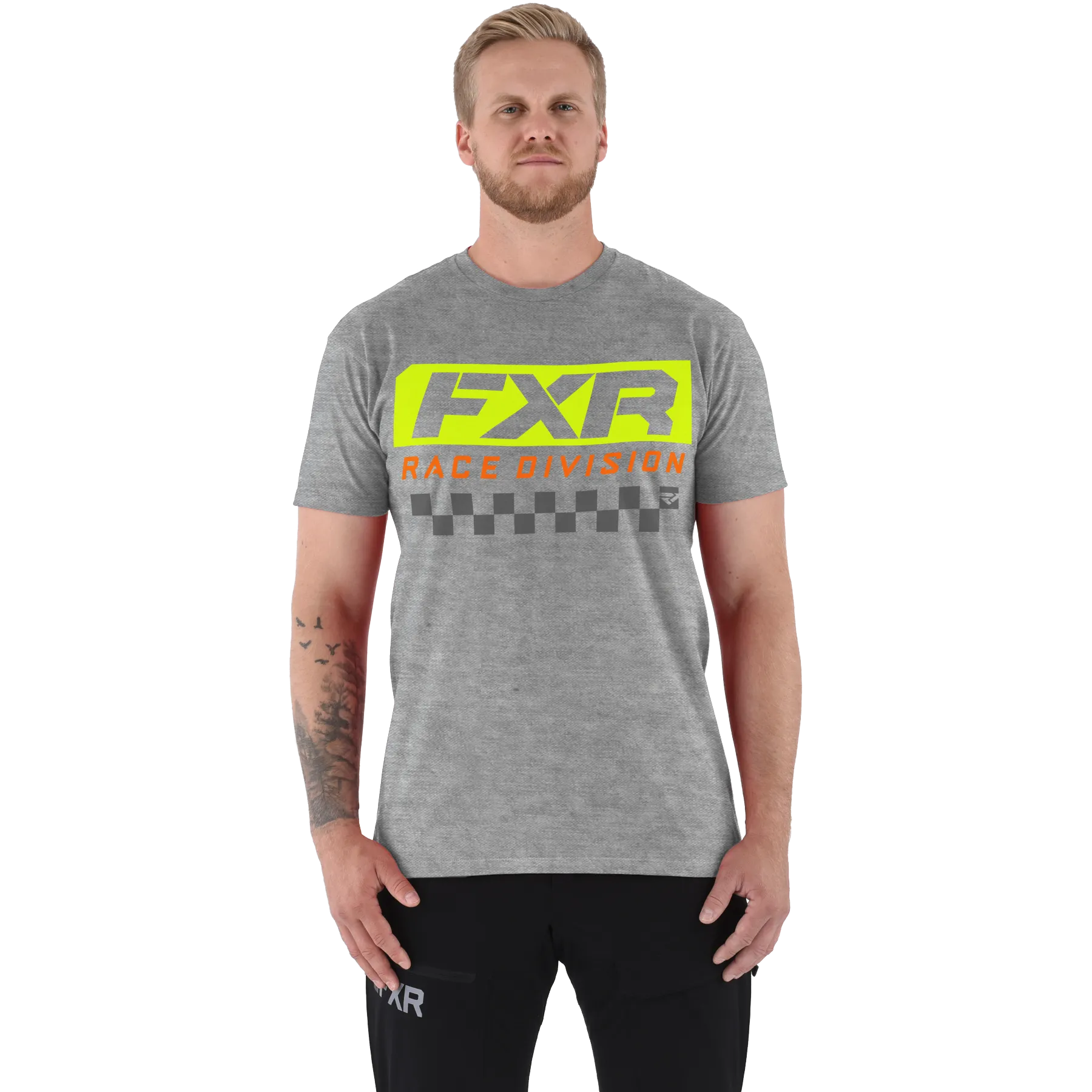 FXR Race Division Tee Grey Heather/Hi-Vis