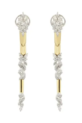 Golden Strada Line Drop Earrings