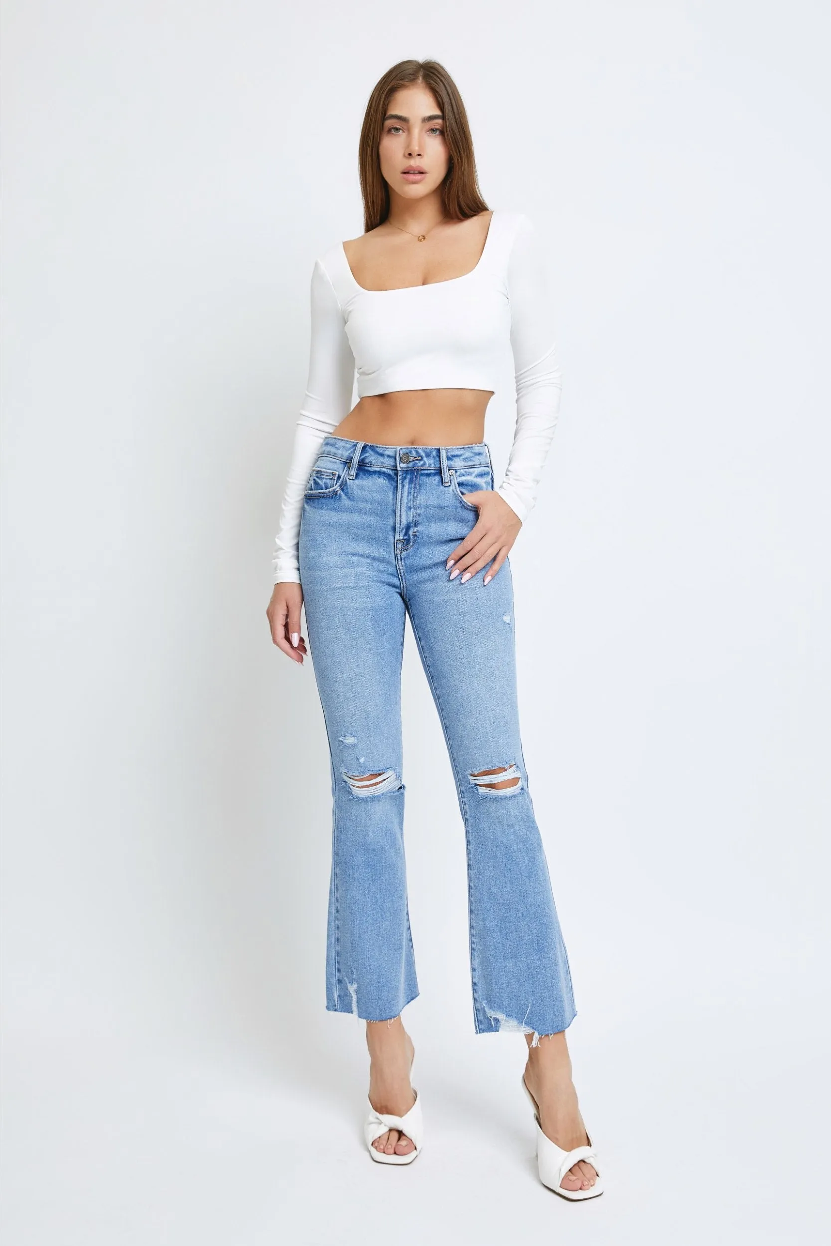 Happi Cropped Flare with Clean Hem