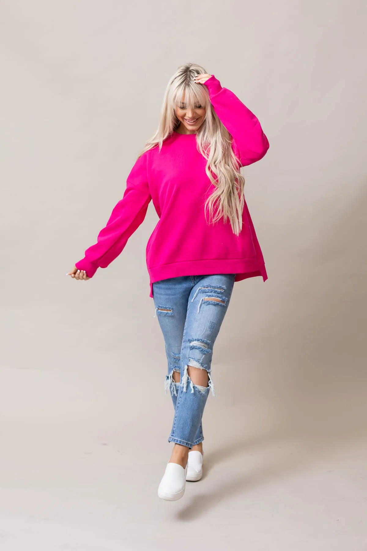 Hi-Lo Hem Sweatshirt