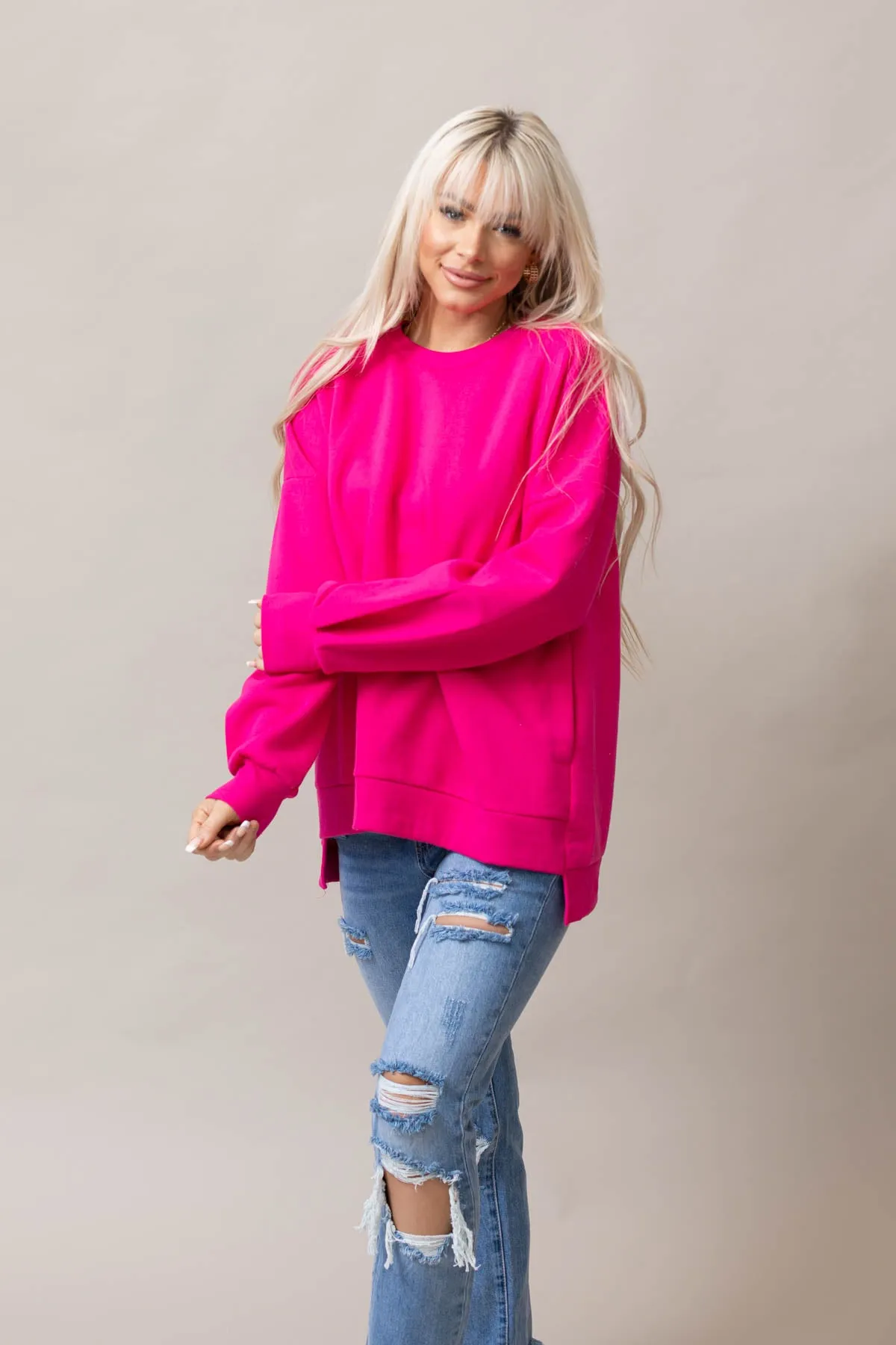 Hi-Lo Hem Sweatshirt