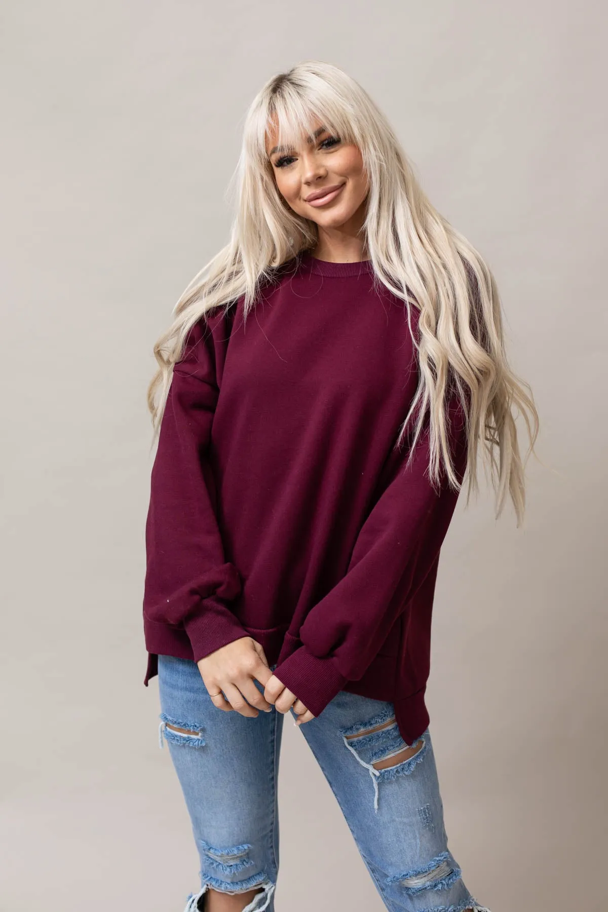 Hi-Lo Hem Sweatshirt