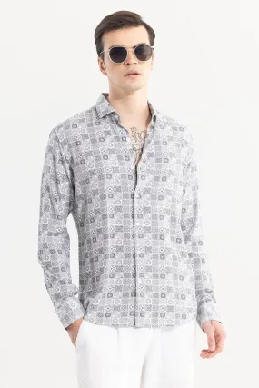 Imprint Motif White Shirt