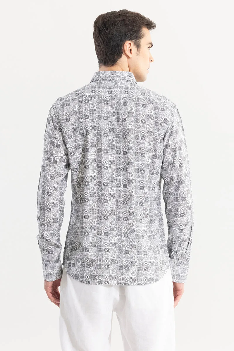 Imprint Motif White Shirt