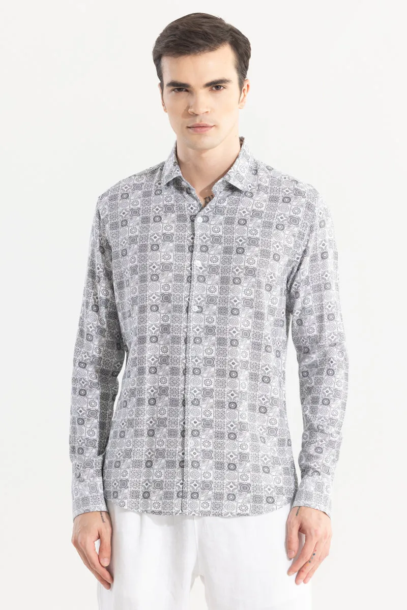 Imprint Motif White Shirt