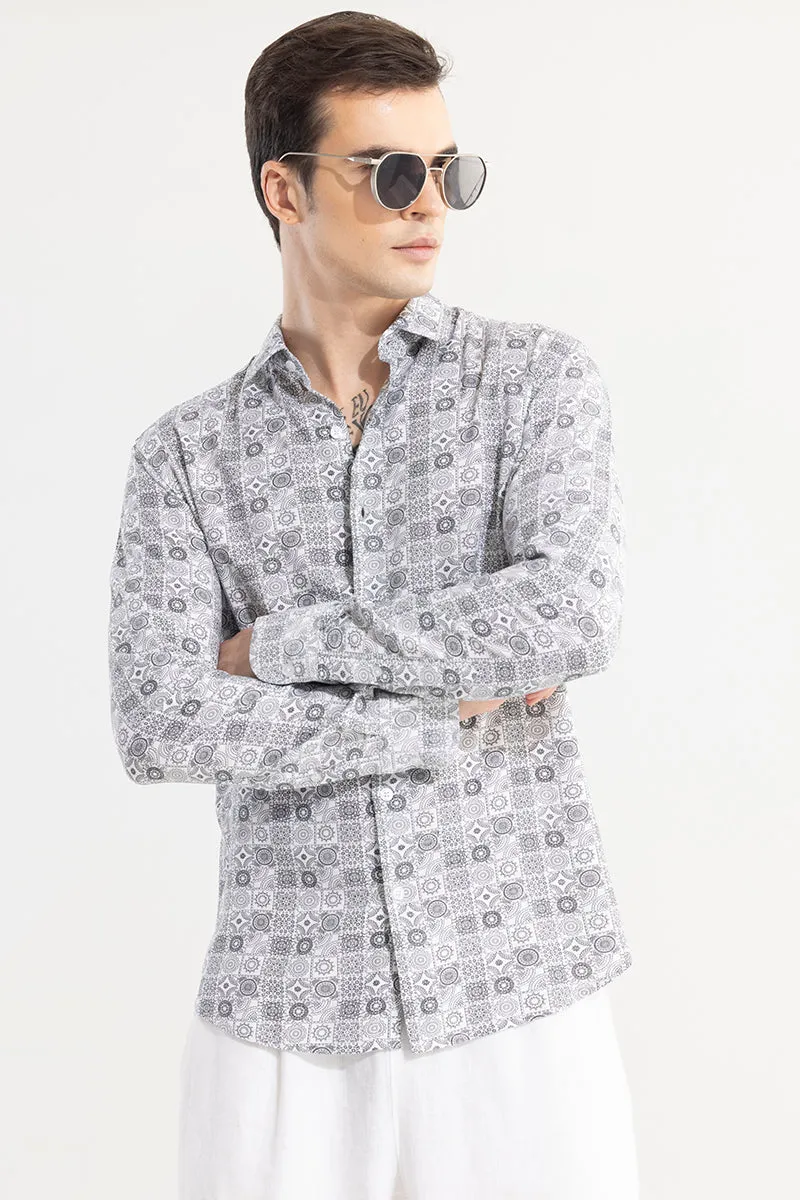 Imprint Motif White Shirt