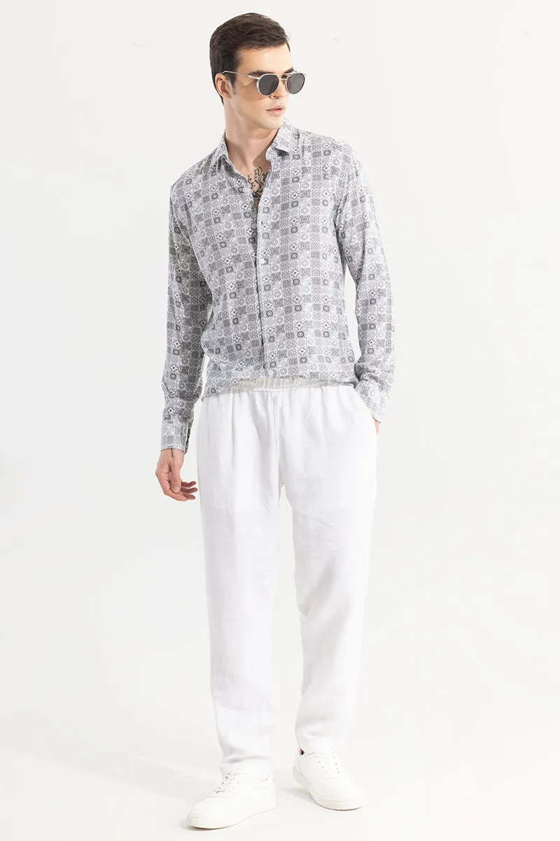 Imprint Motif White Shirt