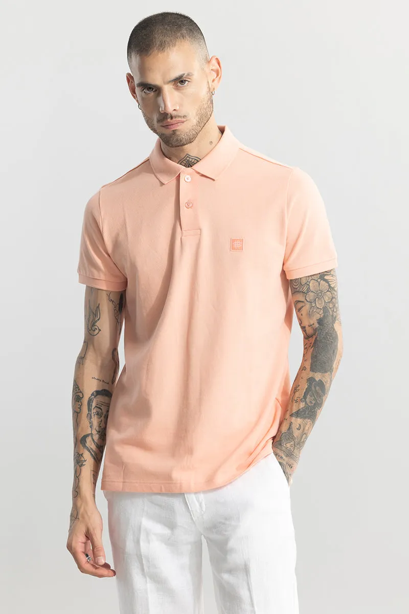 Incise Logo Pink Polo T-Shirt