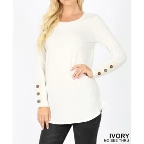 Ivory Tunic w Trimmed Cuff