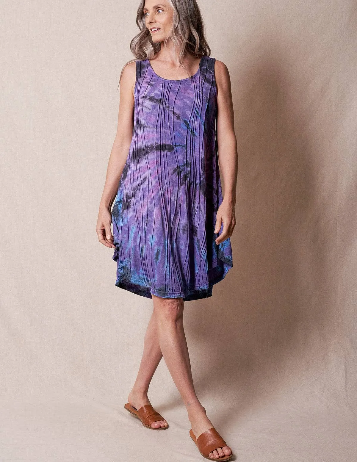 Jaya Tie-Dye Sleeveless Tunic Dress