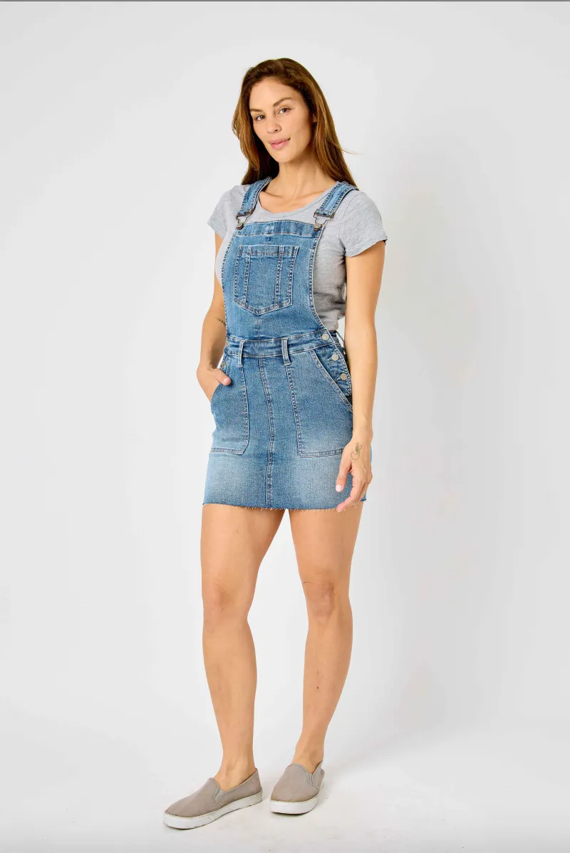 Judy Blue Raw Hem Overall Skirt