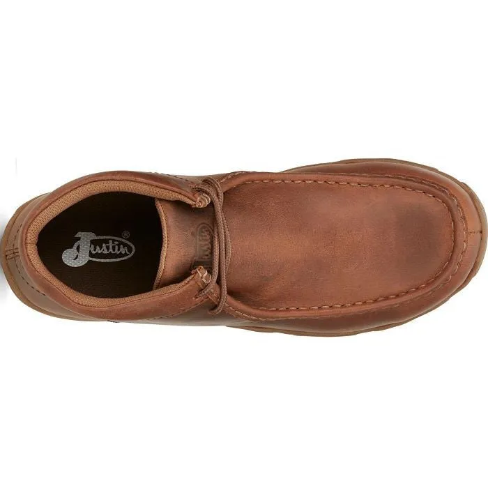 Justin Men's Cappie 4" Alloy Toe Western Work Shoe -Brown- SE242