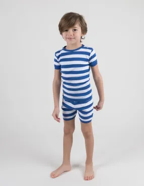 Kids Blue & White Stripes Short Pajamas