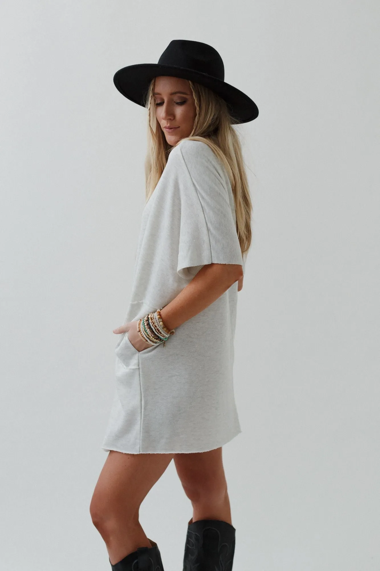 Laid Back Luxe Dress - Light Heather Gray