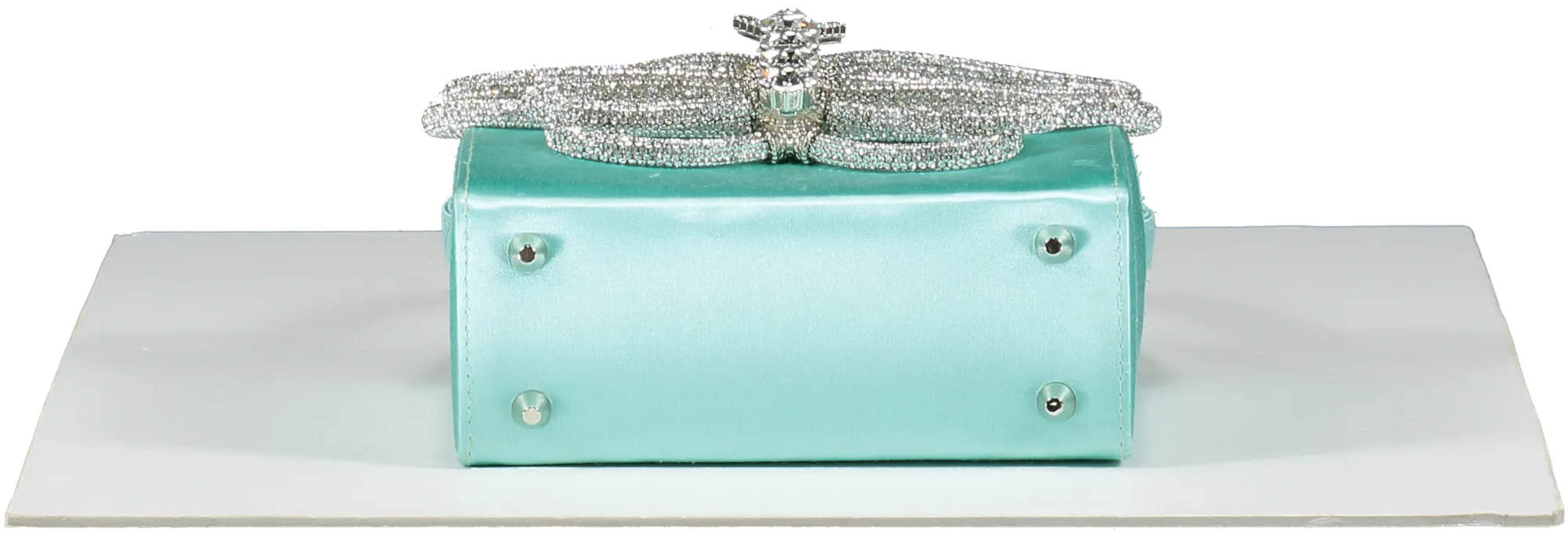 L'alingi Blue Aqua Ella Box Bag Satin Box Clutch One Size