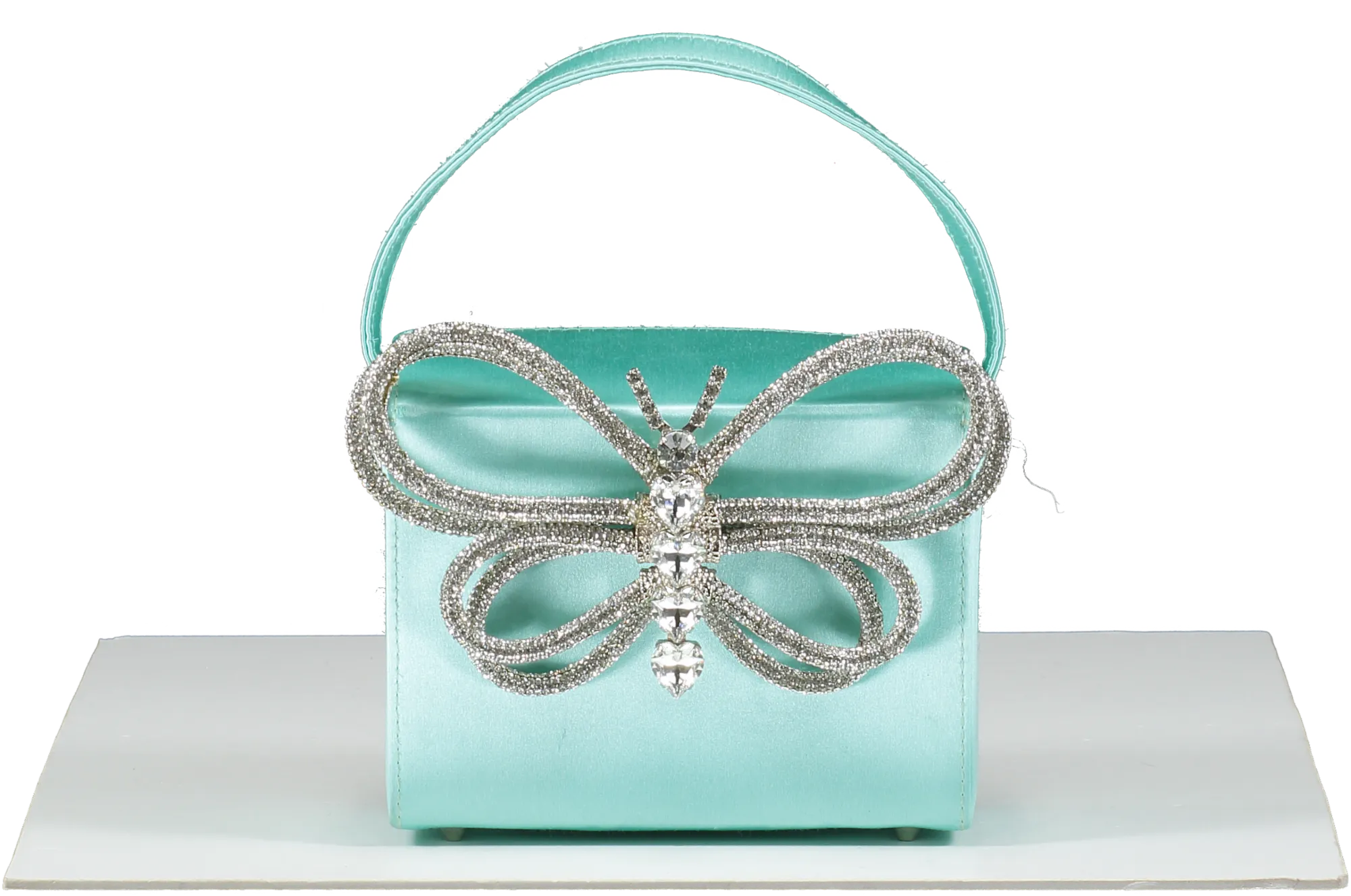 L'alingi Blue Aqua Ella Box Bag Satin Box Clutch One Size