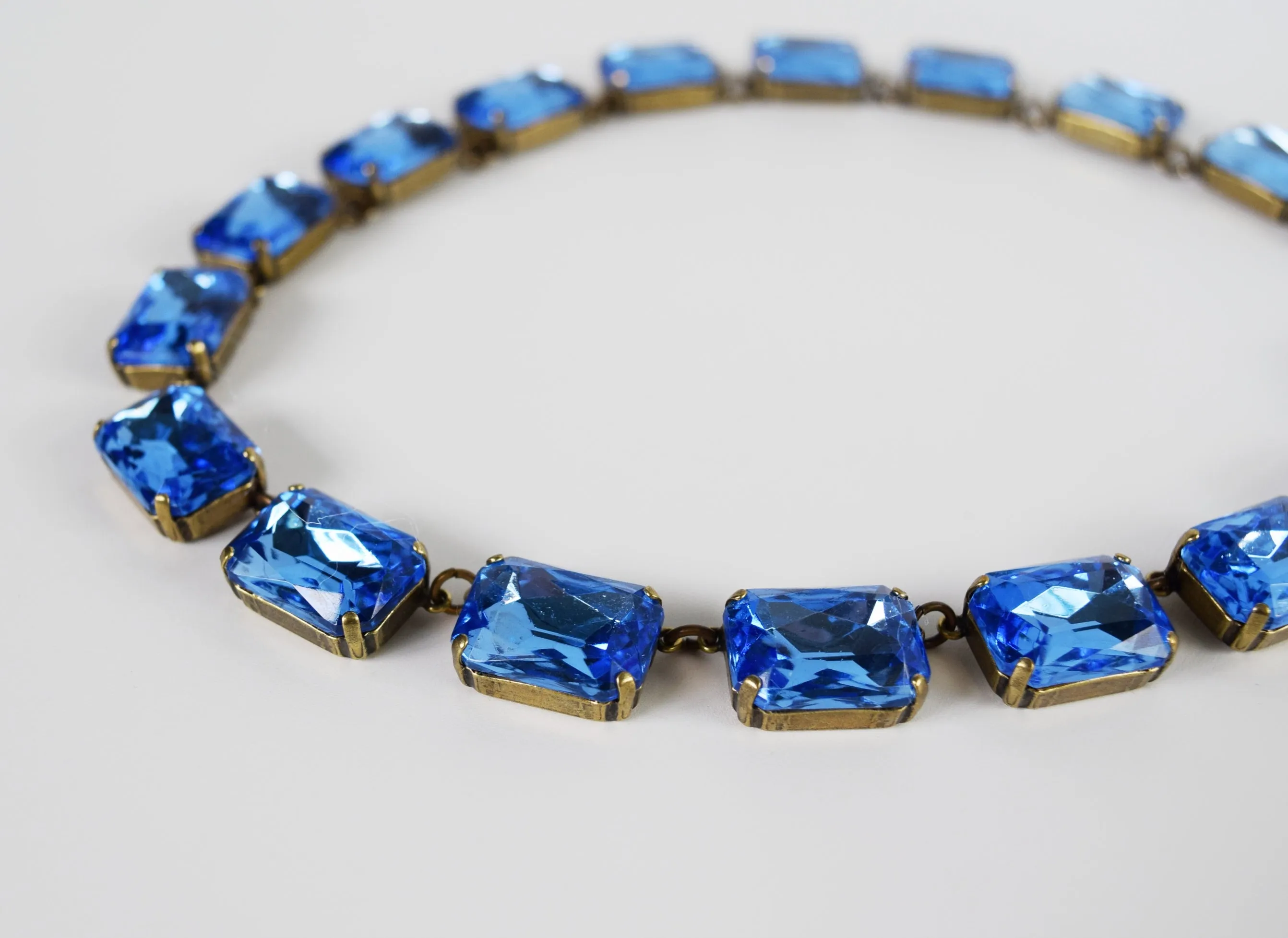 Light Blue Riviere Necklace - Large Octagon