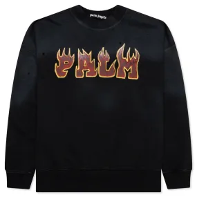 Logo Flames Vintage Crewneck - Black/Red