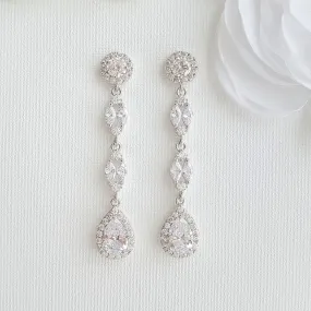 Long Crystal Earrings-Hayley