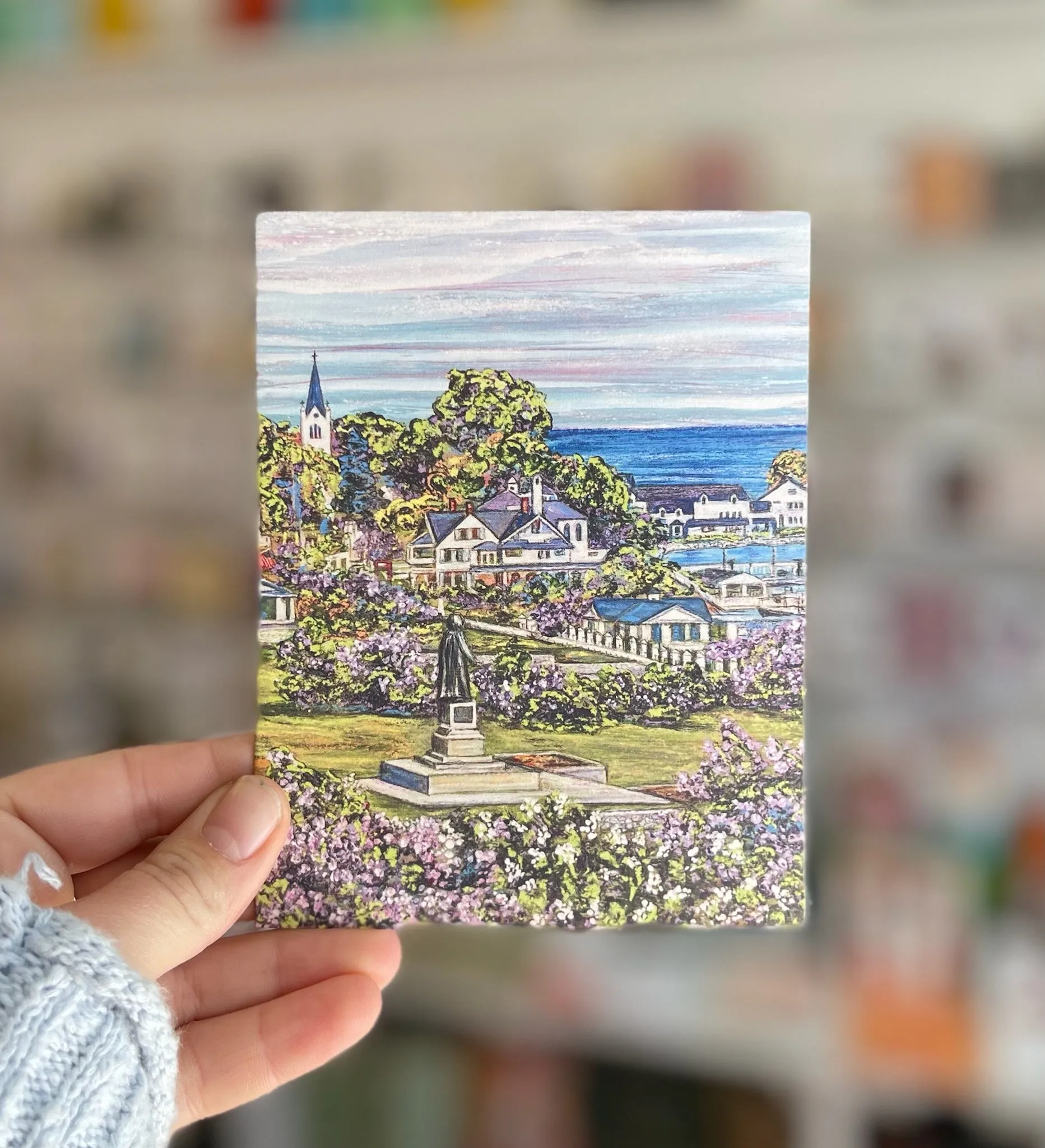 Marquette Park and Lilacs Greeting Card