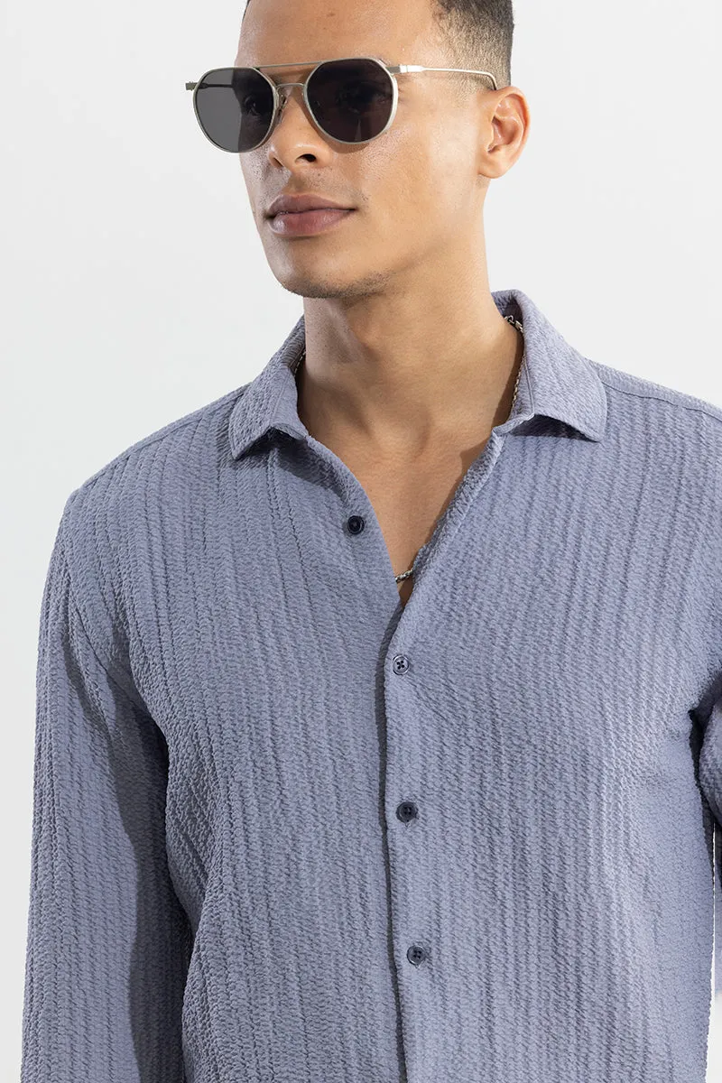 Mash Wrinkle Stone Blue Shirt