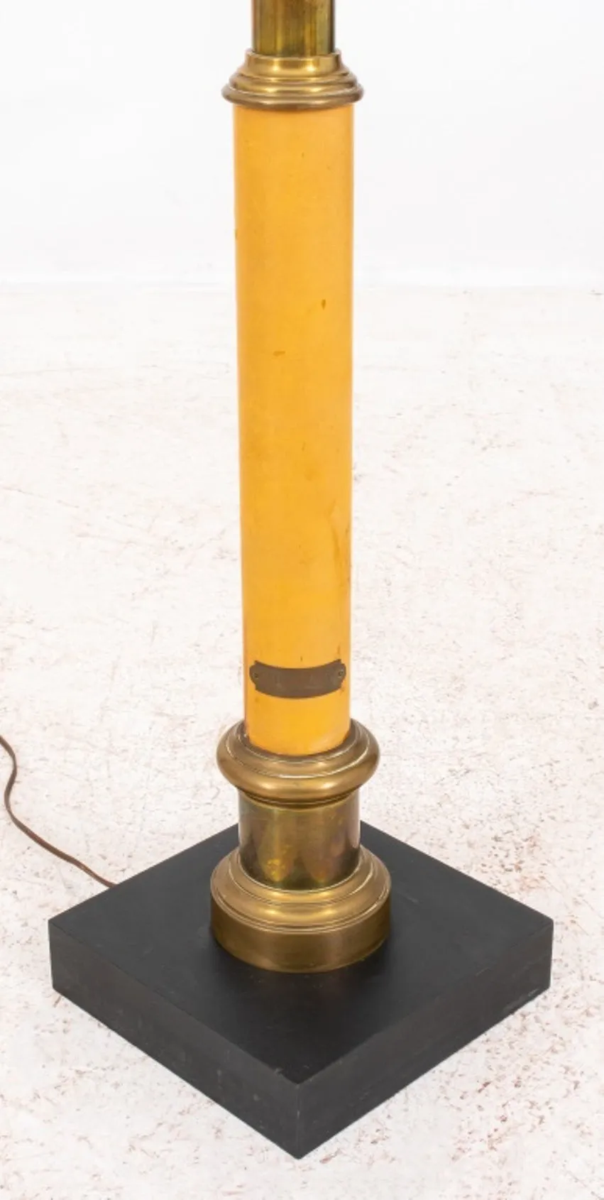 Mid-Century Brass and Parchment Floor Lamp