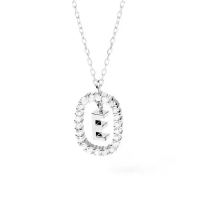 Moissanite Letter E Dangle Pendant Necklace