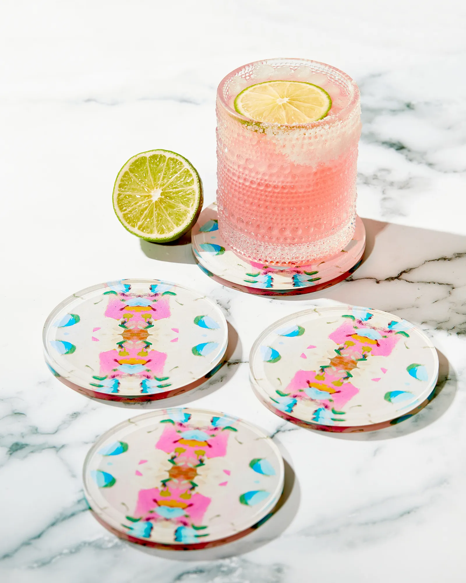 Monets Garden Pink Coaster | Individual