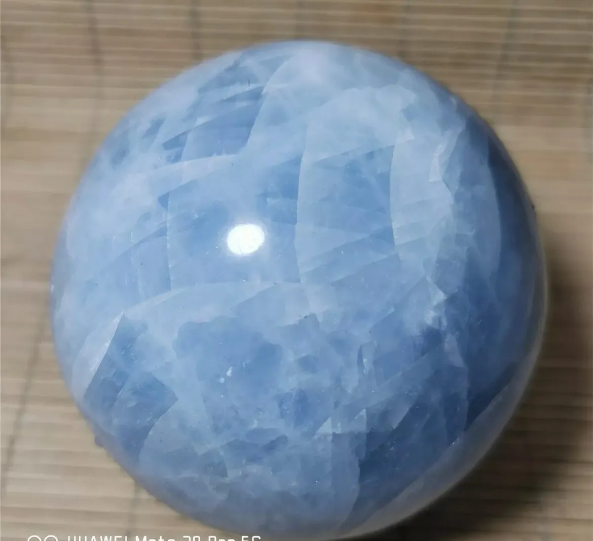 Natural Blue Calcite Gemstone Crystal Sphere