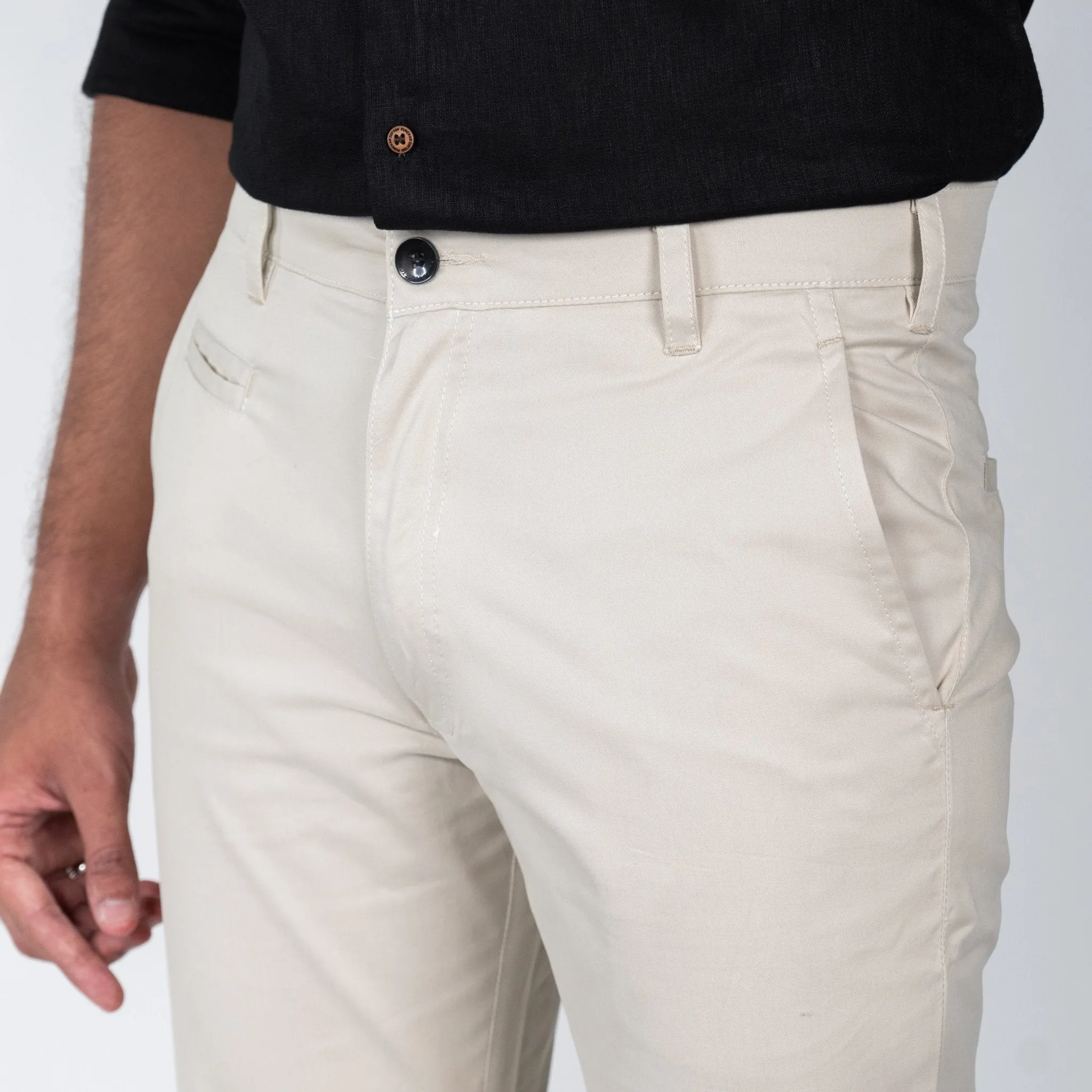 Off White Color Cotton Trouser Pants for Men