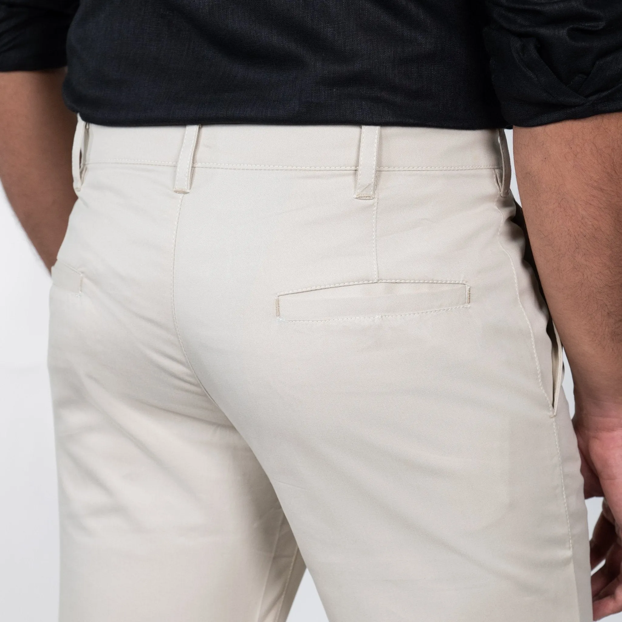 Off White Color Cotton Trouser Pants for Men