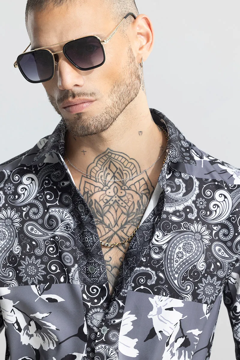 Paisley Mosaic Grey Shirt