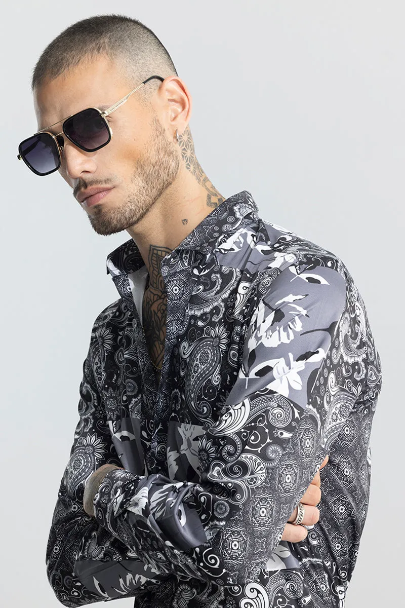 Paisley Mosaic Grey Shirt