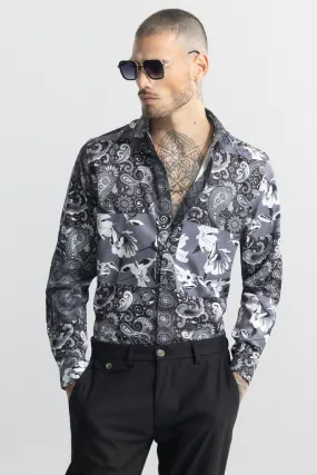 Paisley Mosaic Grey Shirt