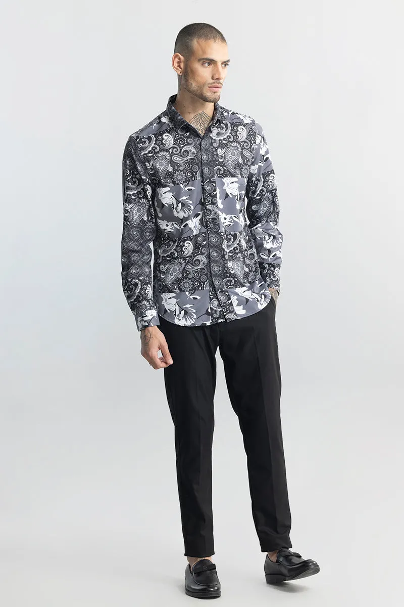 Paisley Mosaic Grey Shirt