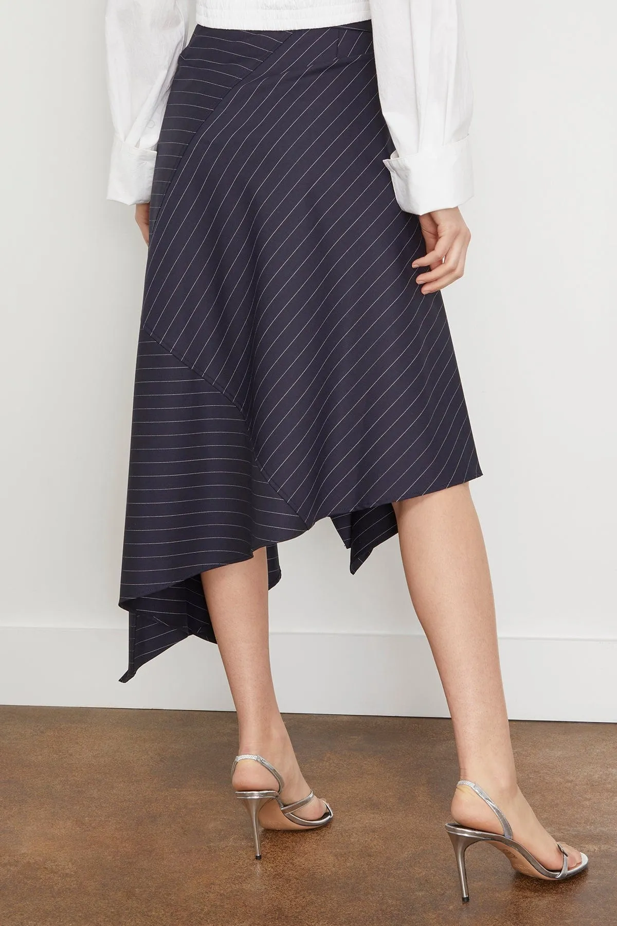 Panelled Square Hem Skirt in Navy