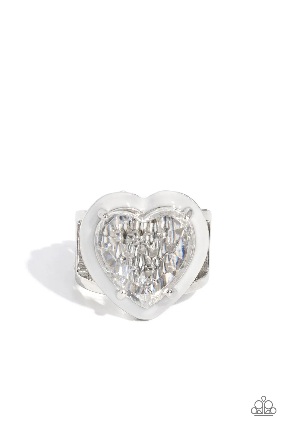 Paparazzi Hallmark Heart White Ring