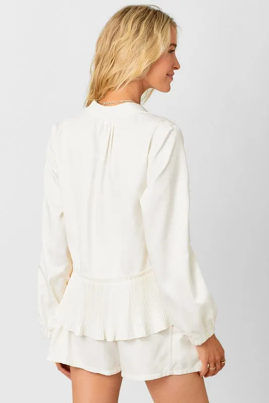 Peplum Hem Bomber Jacket