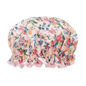 Pink Floral Print Shower Cap