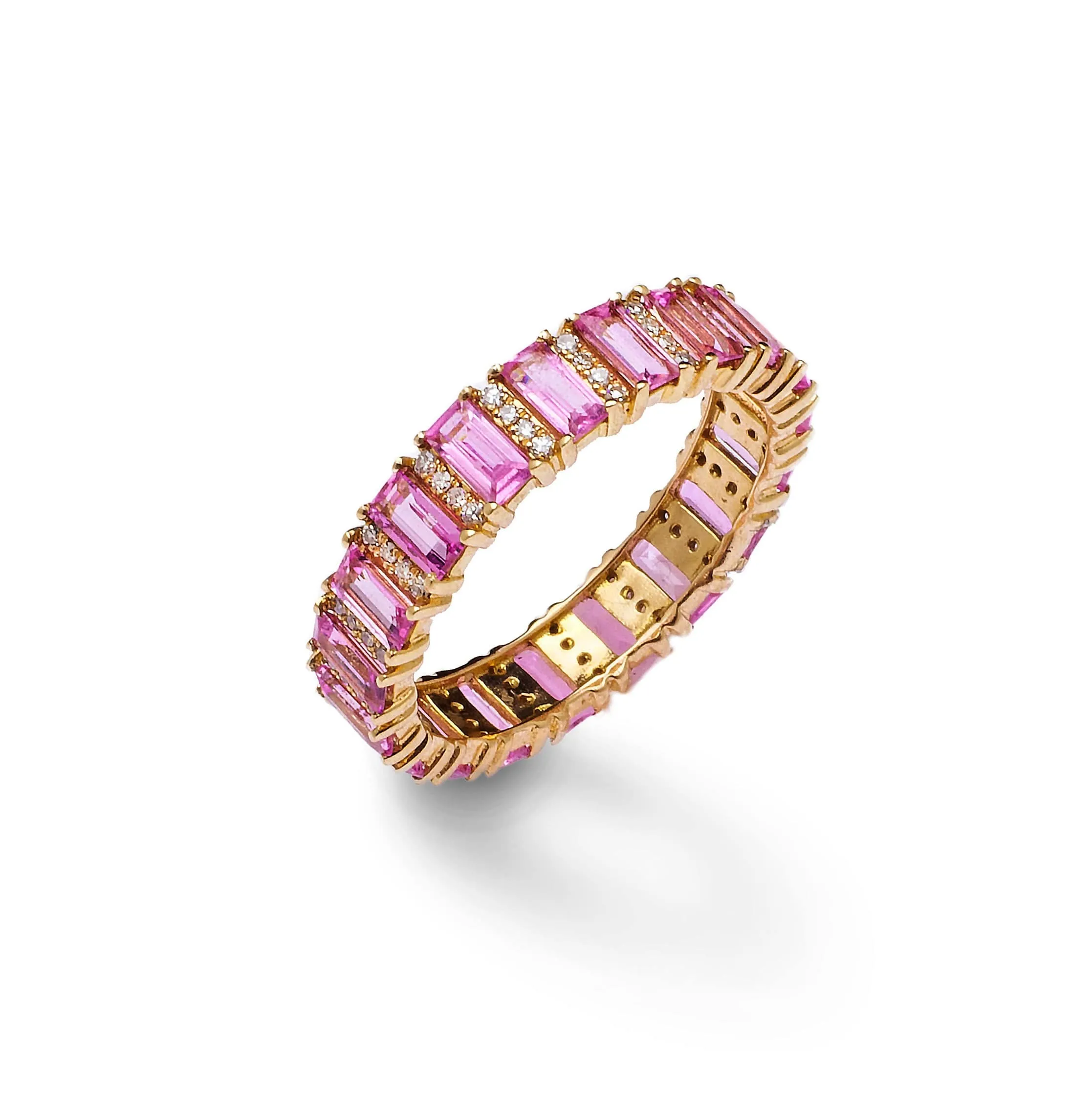 Pink Sapphire and Diamond Eternity Ring