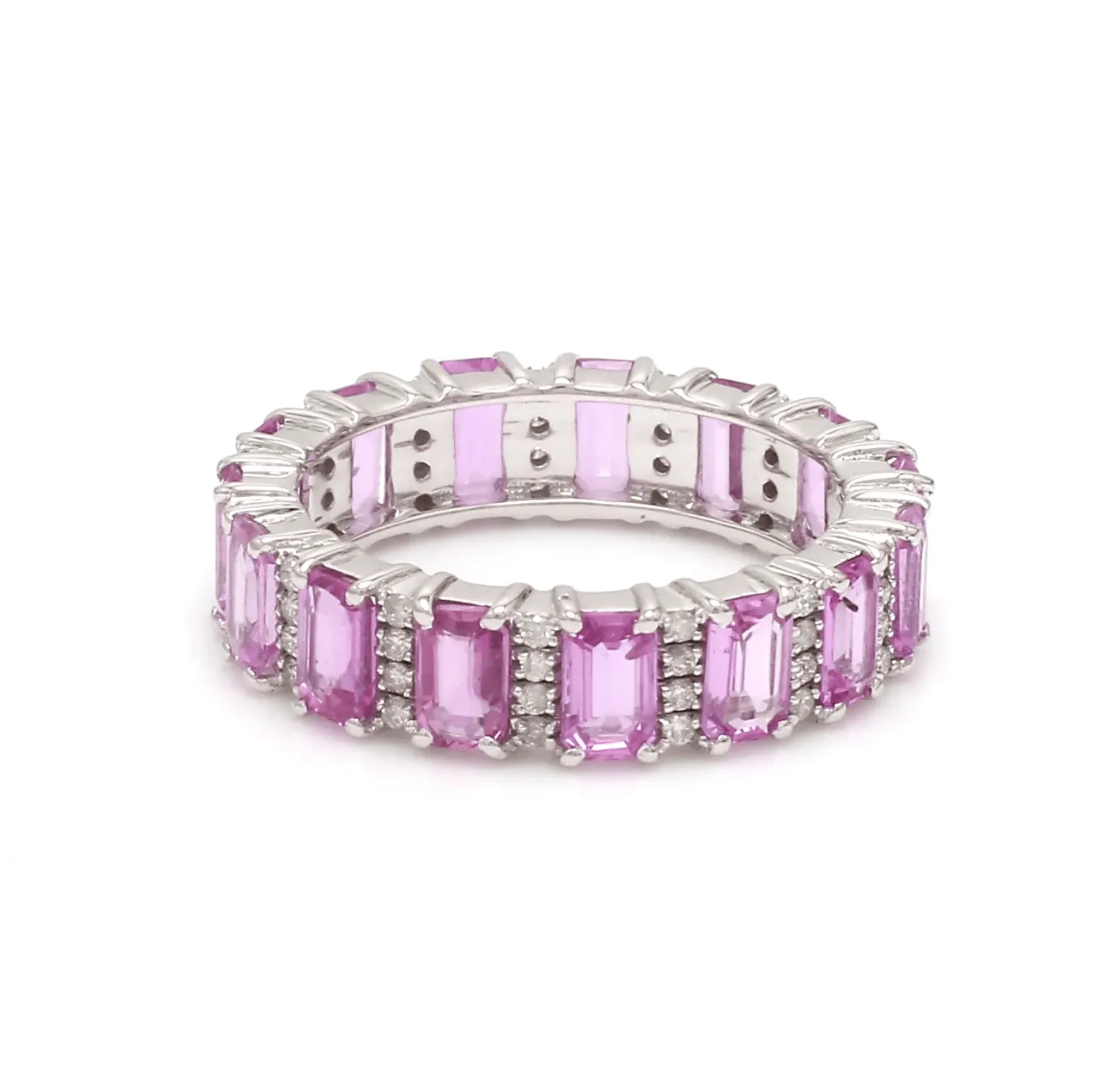 Pink Sapphire and Diamond Eternity Ring