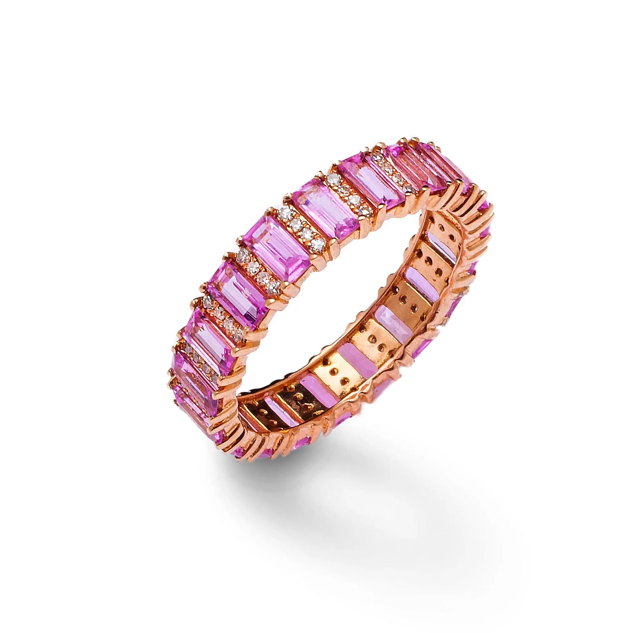 Pink Sapphire and Diamond Eternity Ring