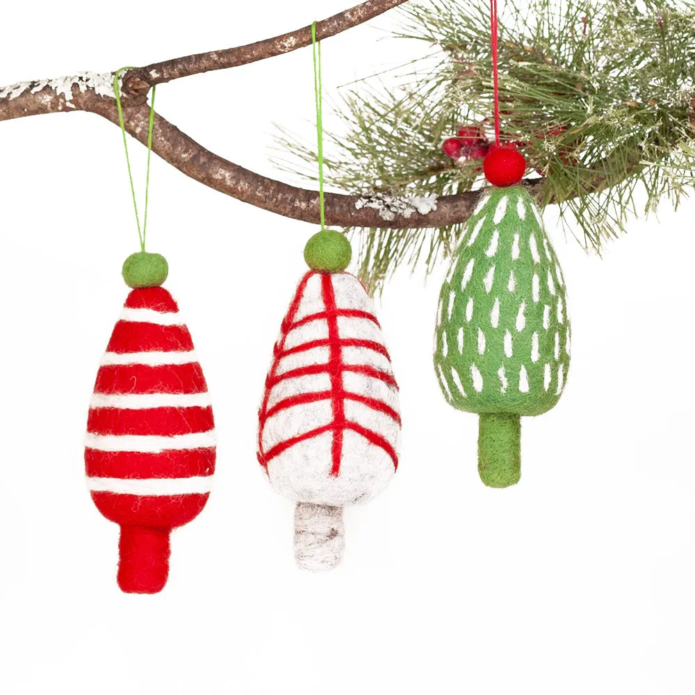 Red Holiday Tree Felt Ornament