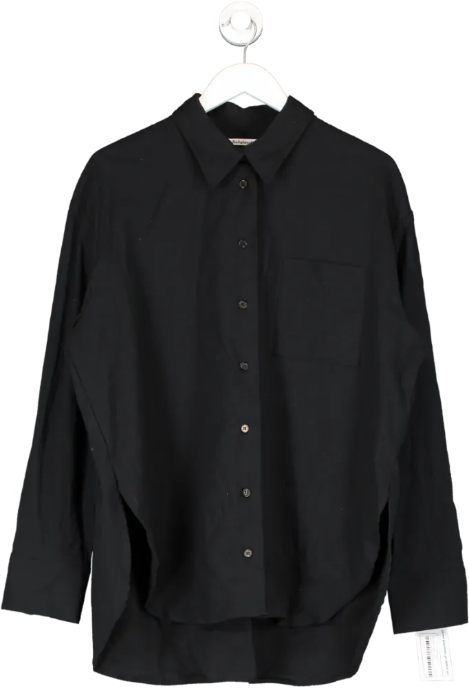 Reformation Black Oversized Linen Shirt UK L