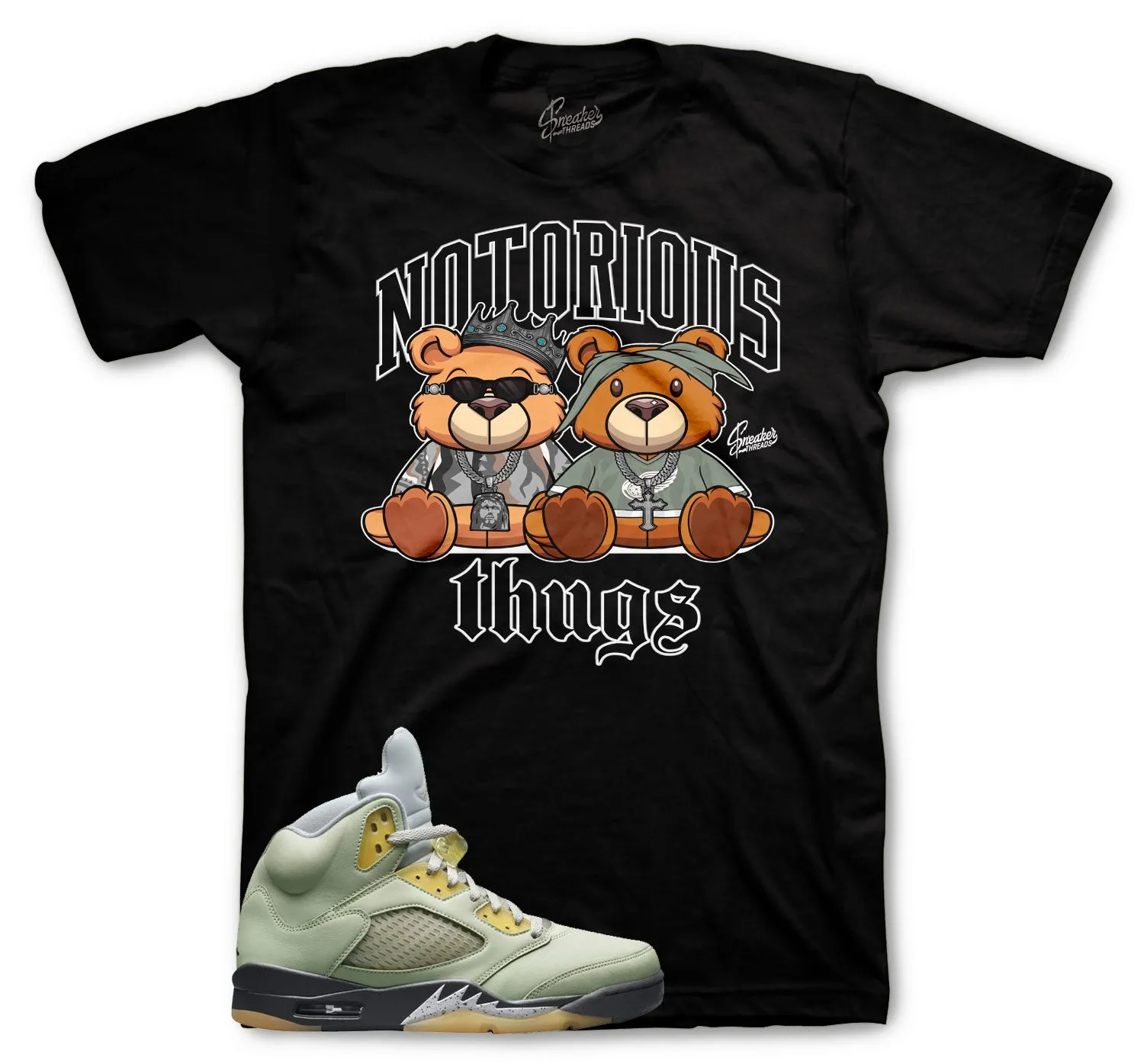 Retro 5 Jade Horizon Shirt - Thug bears - Black