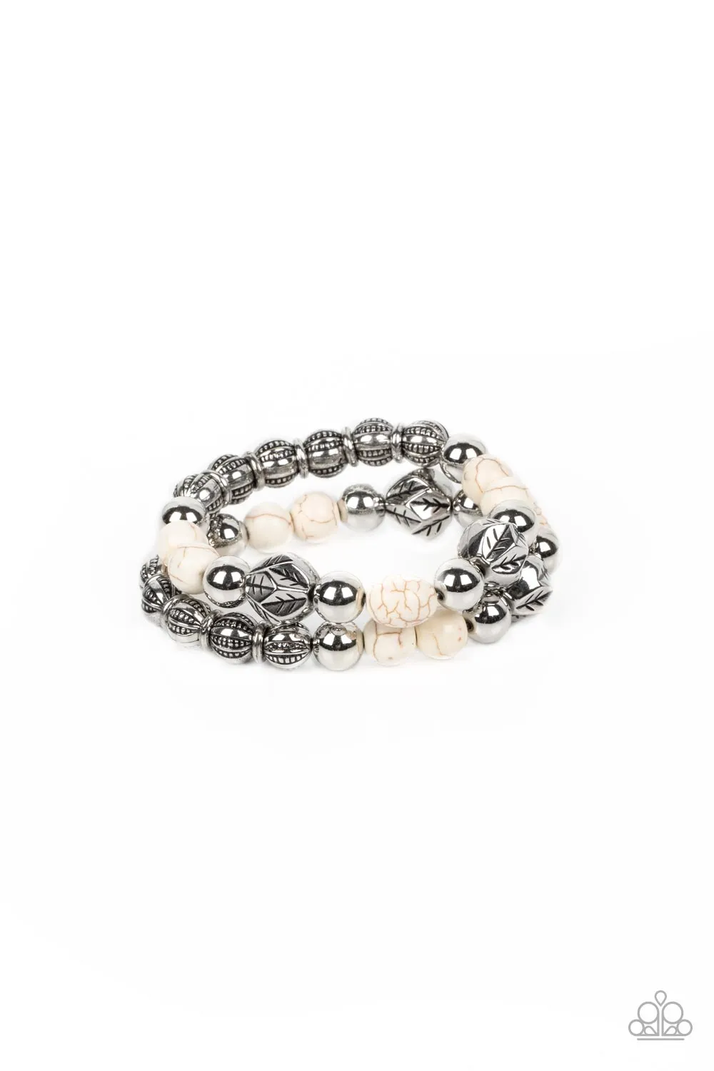 Sagebrush Saga - White Paparazzi Bracelet