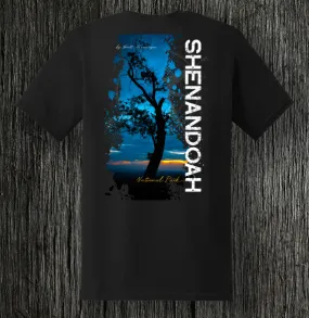 Shenandoah National Park Blue Tree Super Soft Ring Spun 100% Cotton Midweight Unisex T-Shirt TShirt