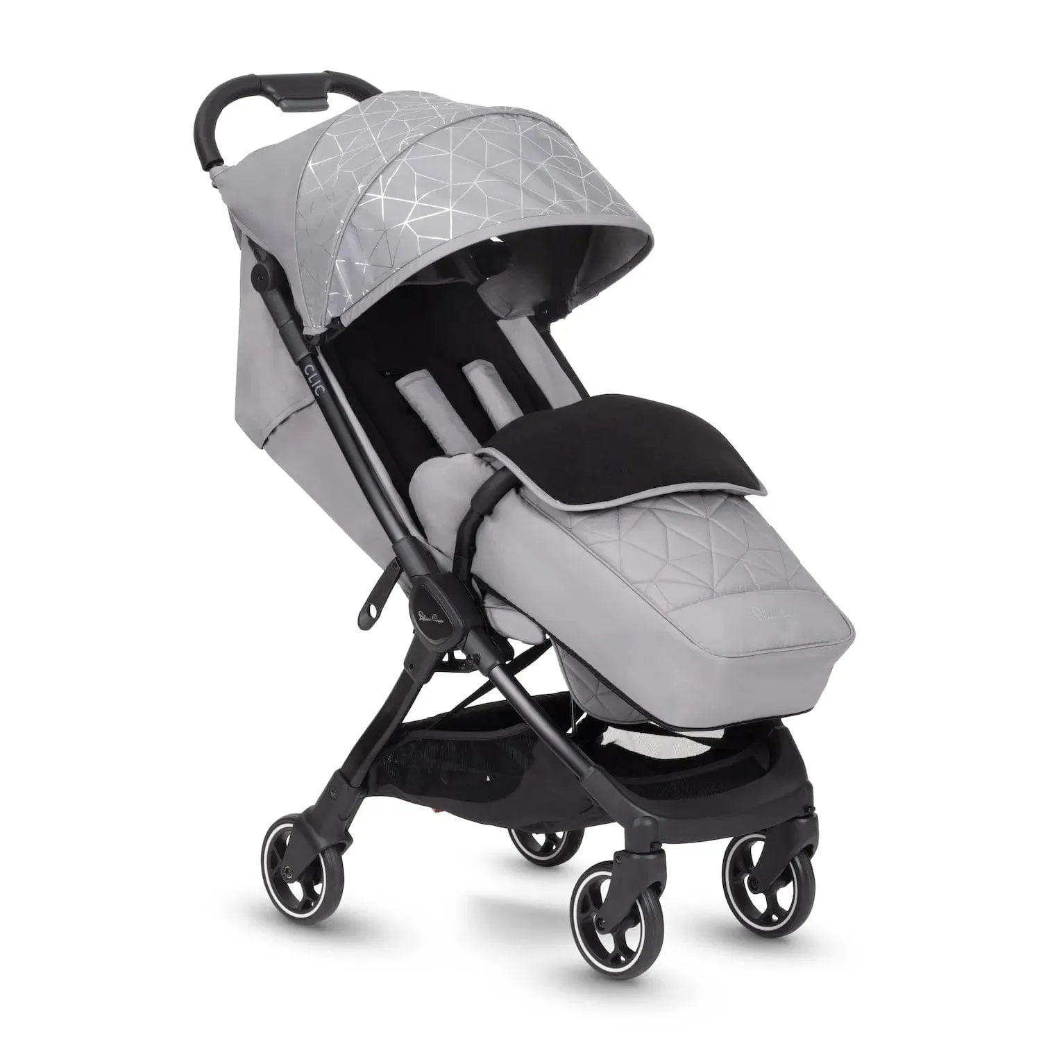 Silver Cross Clic Stroller, Footmuff & Raincover - Grey