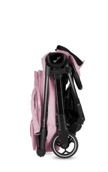 Silver Cross Clic Stroller, Footmuff & Raincover - Pink