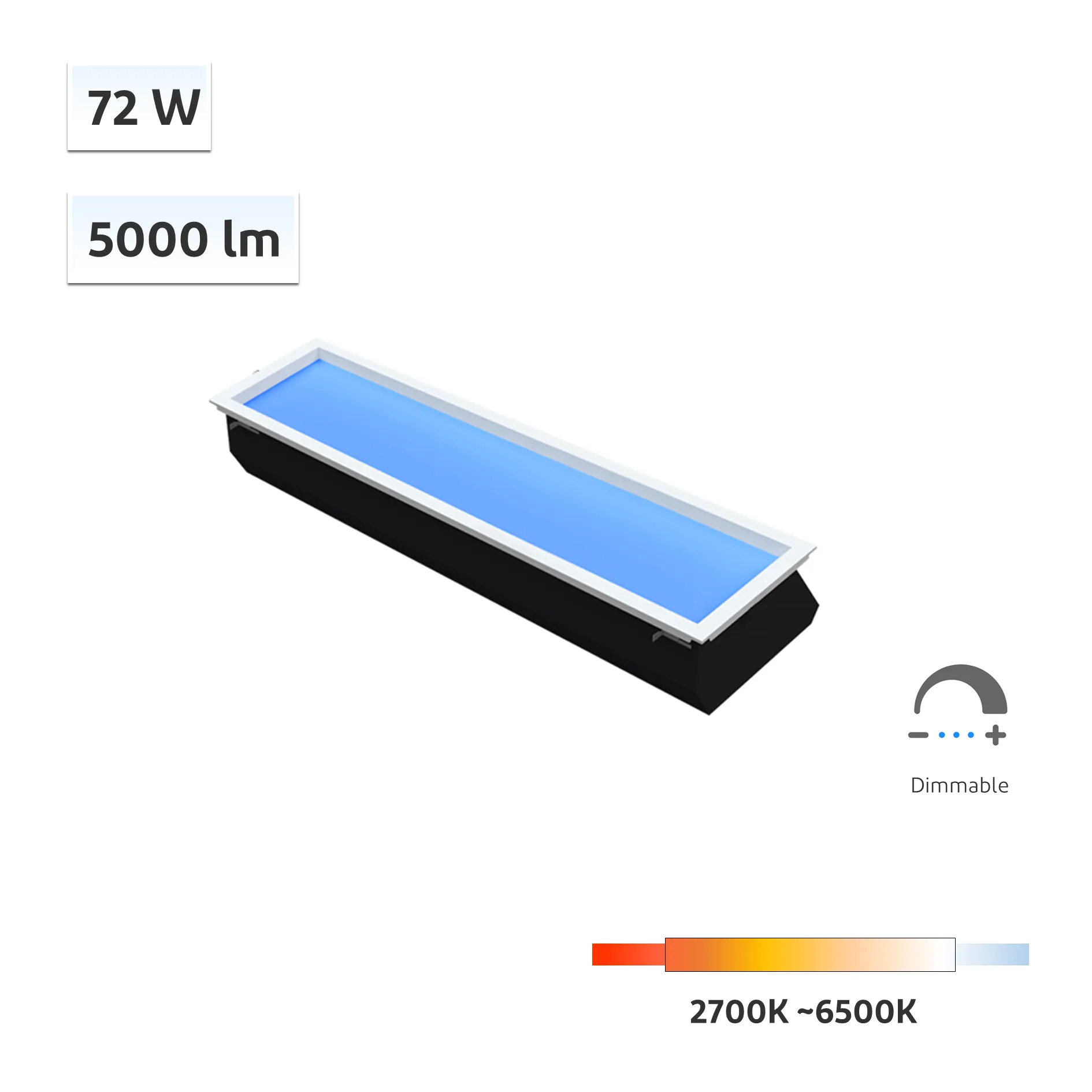 Skyline CRI 98 72W 30120 Rooflight Ceiling Light 2700K-6500K